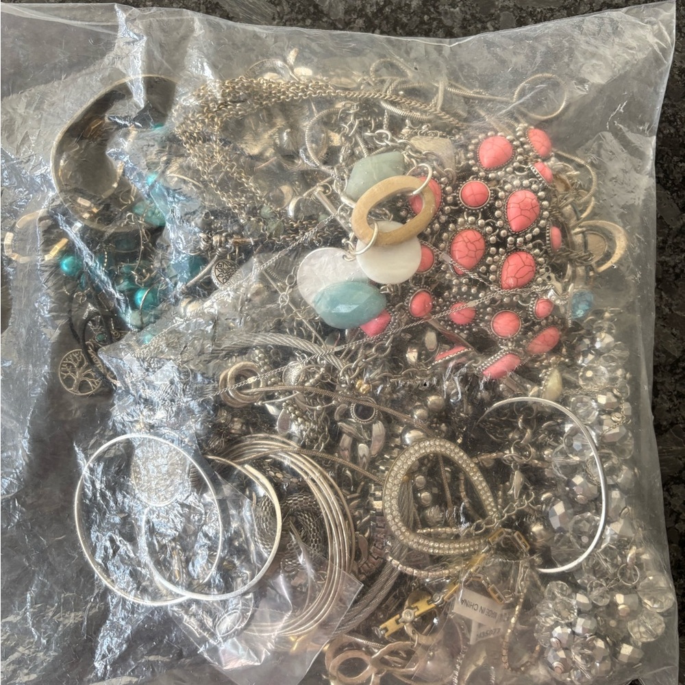 4 lbs Wearable Elegant Silver-Toned Jewelry Collection